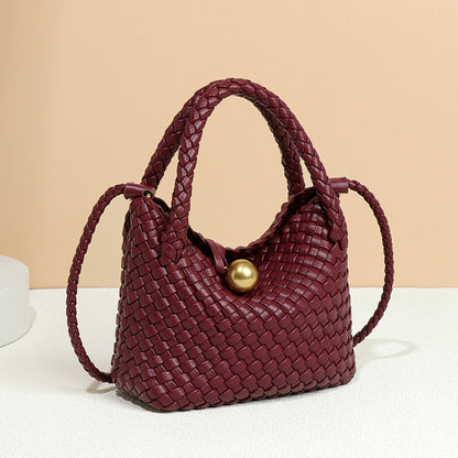 Women Crossbody Handbag High Grade Light Luxury Shoulder Cross Body Hand Carrying Handmade Woven Bag Vegetable Basket Clutch