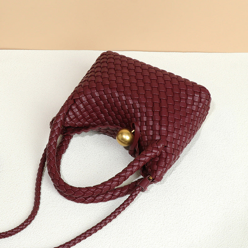 Women Crossbody Handbag High Grade Light Luxury Shoulder Cross Body Hand Carrying Handmade Woven Bag Vegetable Basket Clutch